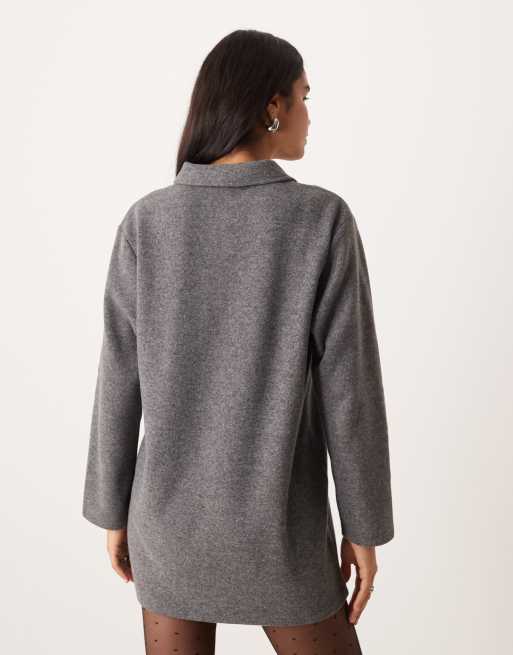 ASOS DESIGN supersoft rugby dress in gray