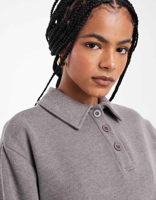 ASOS DESIGN supersoft rugby dress in grey, 3 of 4