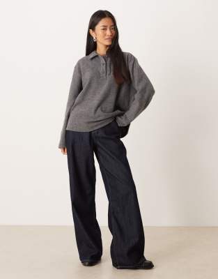 Asos Design Supersoft Rugby Oversized Top In Brown