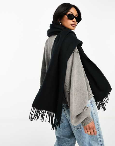 black and cream scarves