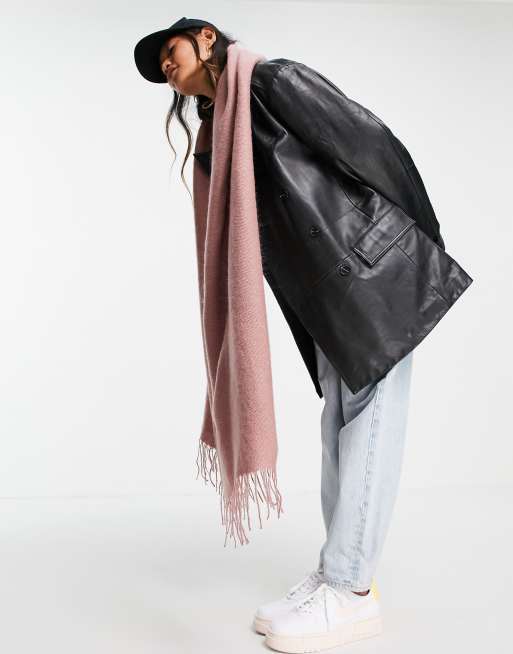 ASOS DESIGN supersoft scarf with tassels in dusty pink | ASOS