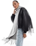 [ASOS DESIGN] ASOS DESIGN supersoft scarf with tassels in grey marl-Blue One Size Grey