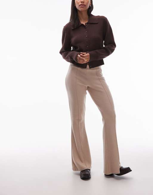 ASOS DESIGN Supersoft seam detail kick flare trouser