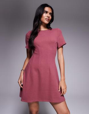 Asos Design Supersoft Seam Detail Mini Dress In Red