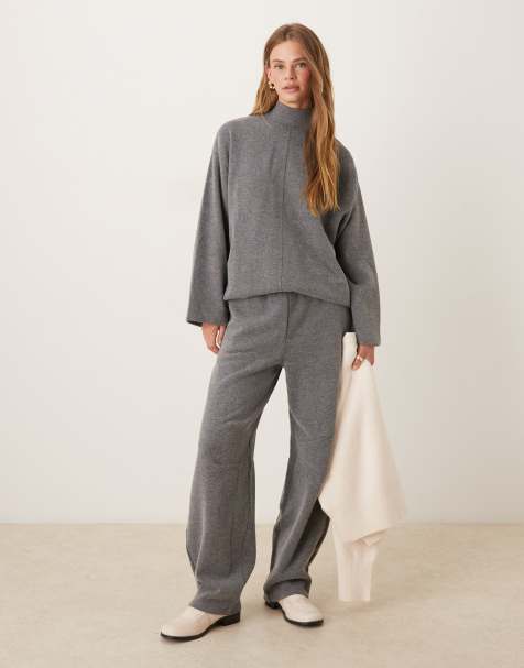 ASOS DESIGN supersoft seamed set in charocal - view 1