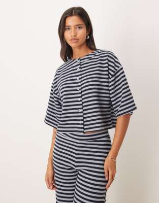 Asos Design Supersoft Short Sleeve Top In Blue