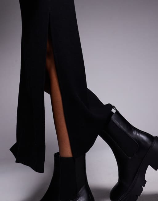 ASOS DESIGN supersoft slouchy v neck maxi dress in black