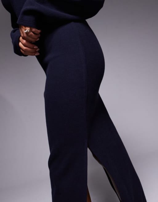 ASOS DESIGN supersoft slouchy v neck maxi dress in navy