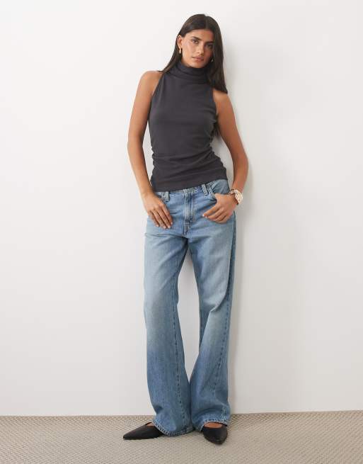 ASOS DESIGN supersoft top uden ærmer med ståkrave i kulgrå, 2 af 4