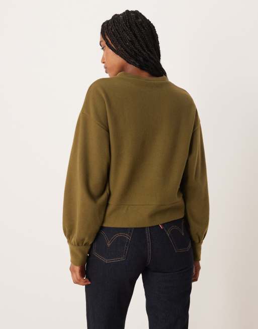 ASOS DESIGN Supersoft tuck detail long top in dark olive - DGREEN, 2 of 4