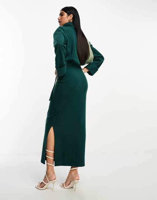 Khaki green jumper clearance dress