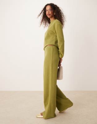 Asos Design Supersoft Wide Leg Co Ord Trousers In Olive - Asos Trousers New In 30th October 2024