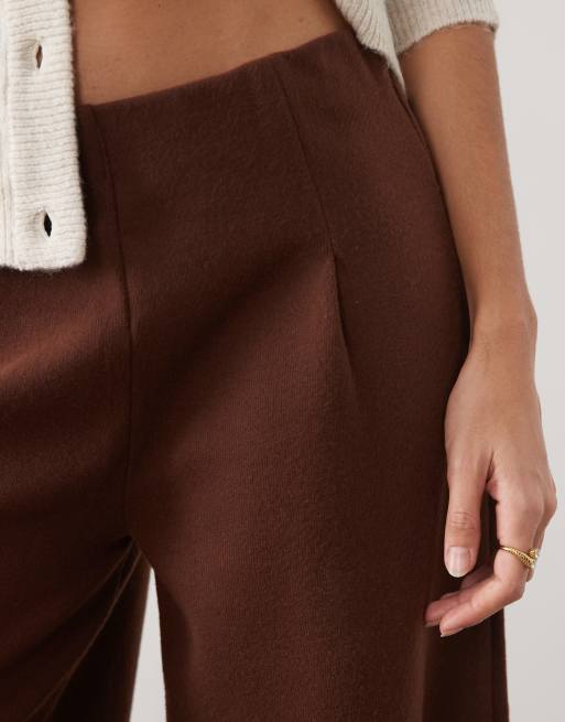 ASOS DESIGN supersoft wide leg pant in coffee, 3 of 5