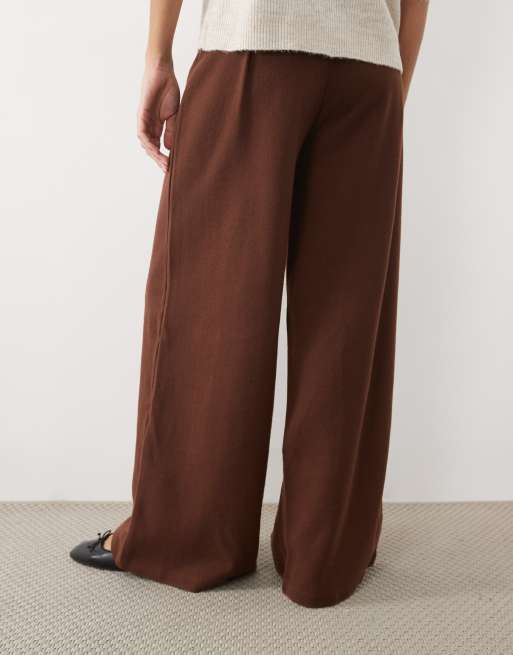 ASOS DESIGN supersoft wide leg pant in coffee, 5 of 5