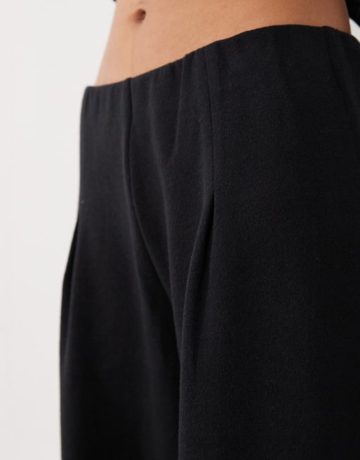 ASOS DESIGN supersoft wide leg pants in black, 3 of 5