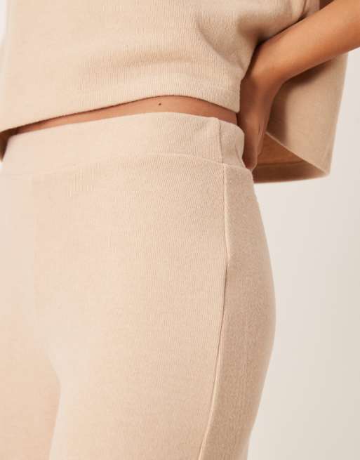 ASOS DESIGN supersoft wide leg pants in light taupe (part of a set), 5 of 5