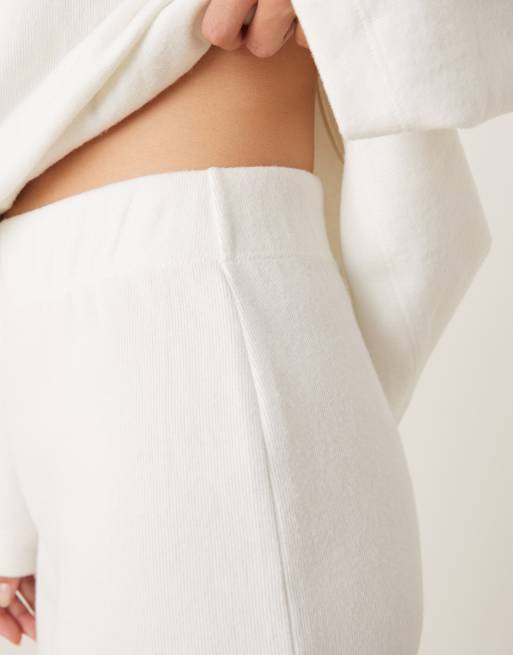 ASOS DESIGN Supersoft wide leg sweatpants in winter white - part of a set, 5 of 5