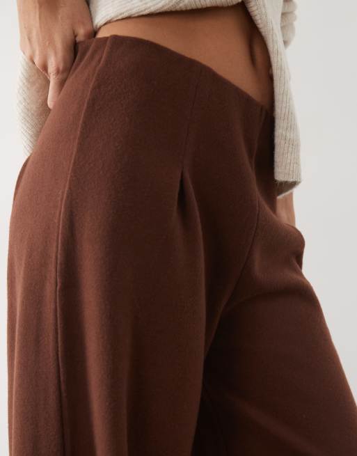 ASOS DESIGN supersoft wide leg trouser in coffee, 4 of 5
