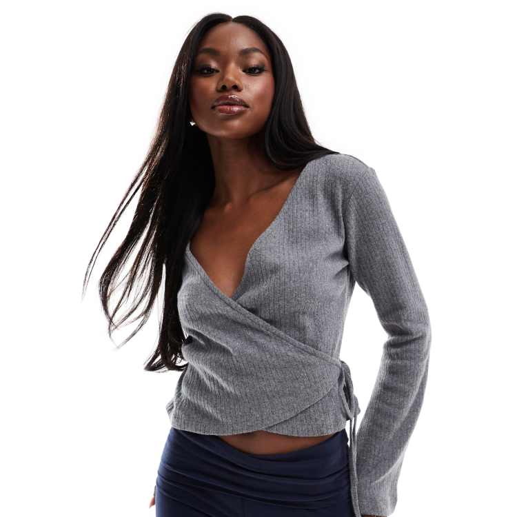 トップス GRAY THEREDTHREAD S LOOP DRAPE TOPS THEREDTHREAD / ザレッドスレッド】S loop drape tops