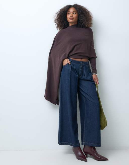 ASOS DESIGN supersofte sweatshirt met cape-detail in chocoladebruin, 2 van 5