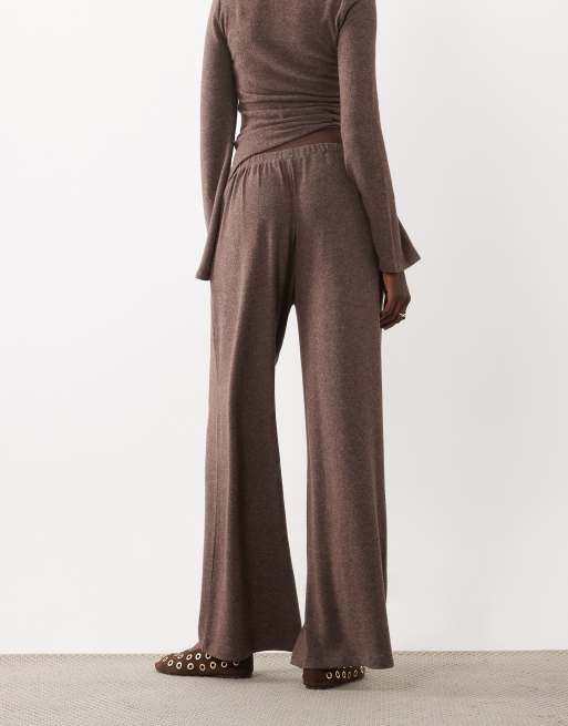ASOS DESIGN supersoften Wide-Leg-Hose als Kombiteil in Braun, 5 von 5