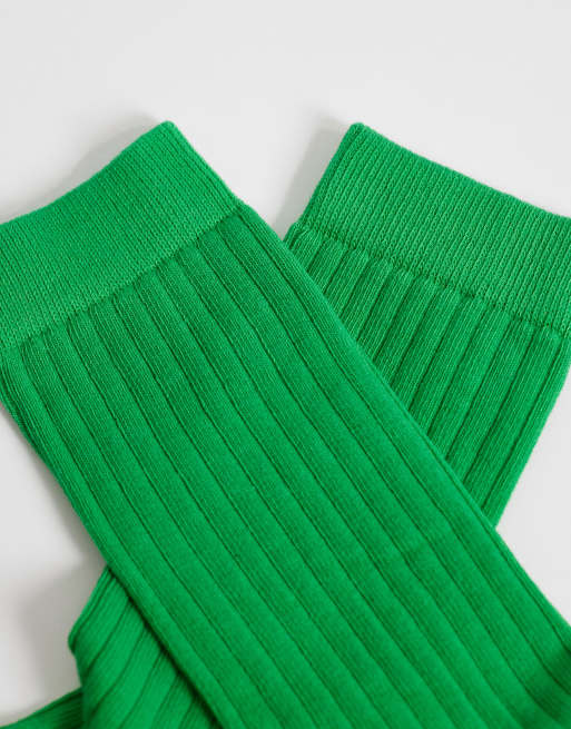 ASOS DESIGN – Superweiche, knöchelhohe Socken in leuchtendem Grün, 2 von 3