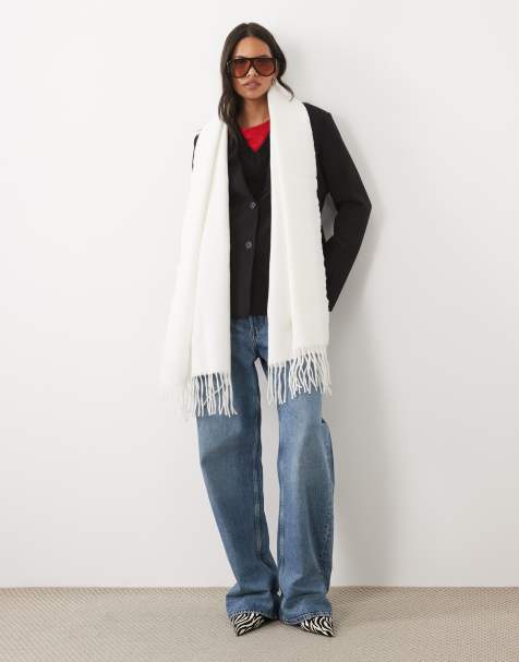 ASOS DESIGN superweicher Schal in Wollweiß - view 1