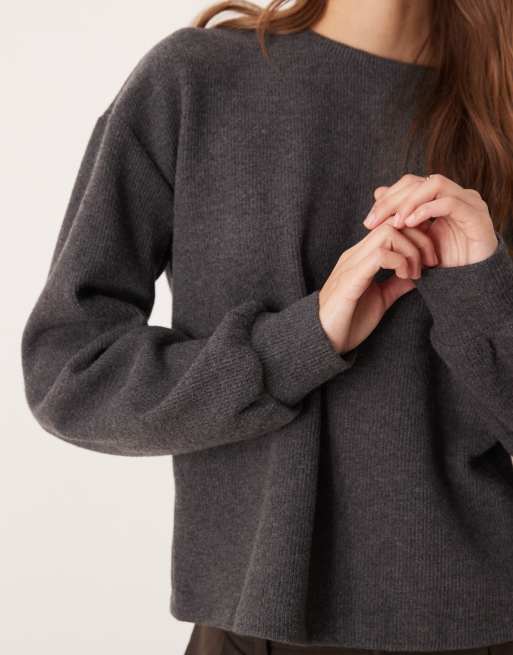 ASOS DESIGN – Superweiches, angerautes Oberteil in Anthrazit mit verstellbarer Taillierung und D-Ring, 4 von 4