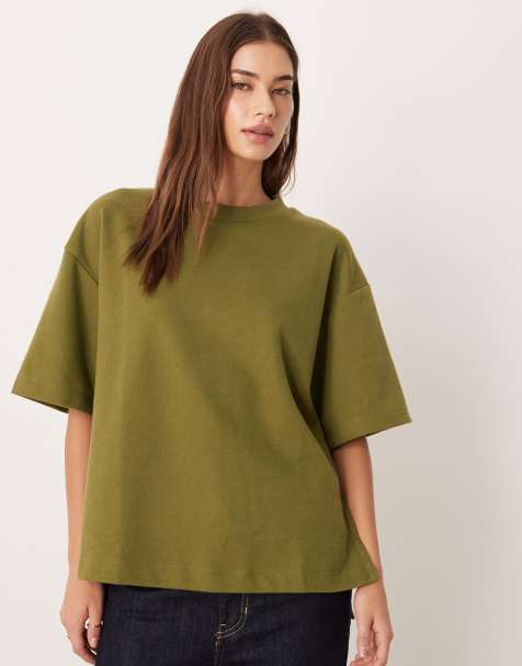ASOS DESIGN – Superweiches, kastiges T-Shirt in Khaki - view 1