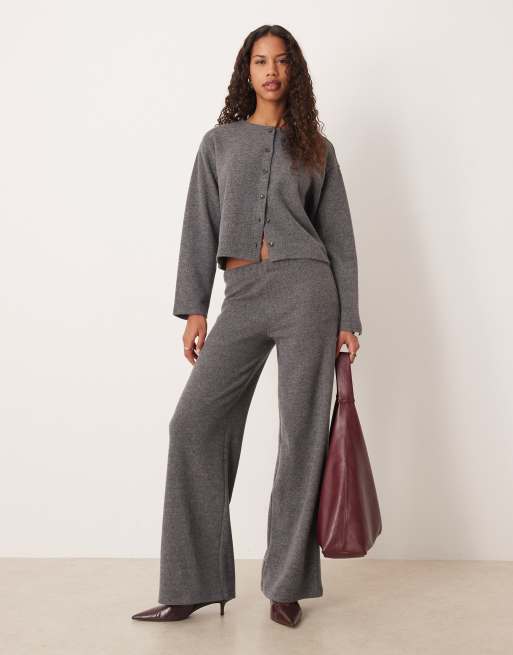 ASOS DESIGN – Superweiches, langärmliges Oberteil in Grau mit Knopfleiste, Kombiteil, 2 von 4