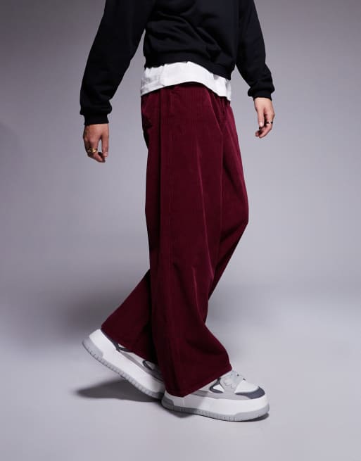 ASOS DESIGN – Superweite Hose aus Cord in Burgunderrot, Kombiteil, 2 von 5