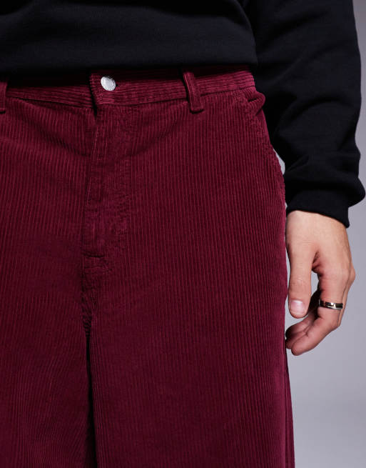 ASOS DESIGN – Superweite Hose aus Cord in Burgunderrot, Kombiteil, 5 von 5