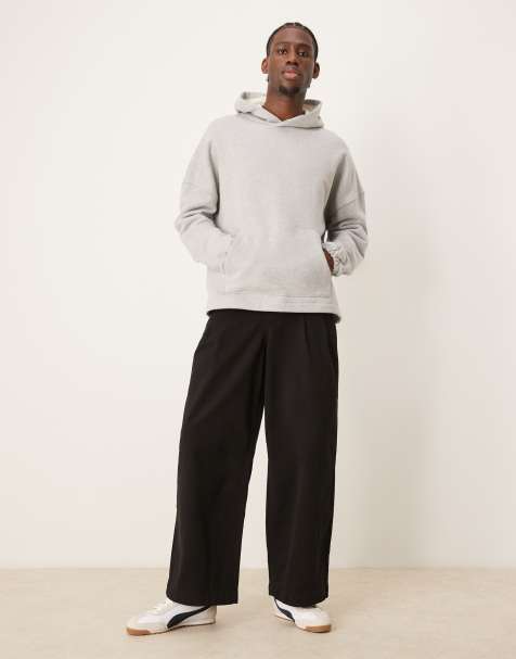 ASOS DESIGN – Superweite Hose in Schwarz mit Falten - view 1