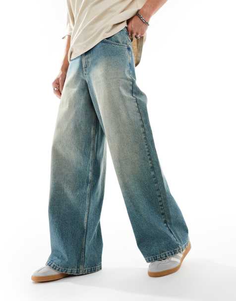 ASOS DESIGN – Superweite Jeans in verwaschenem Blau - view 1