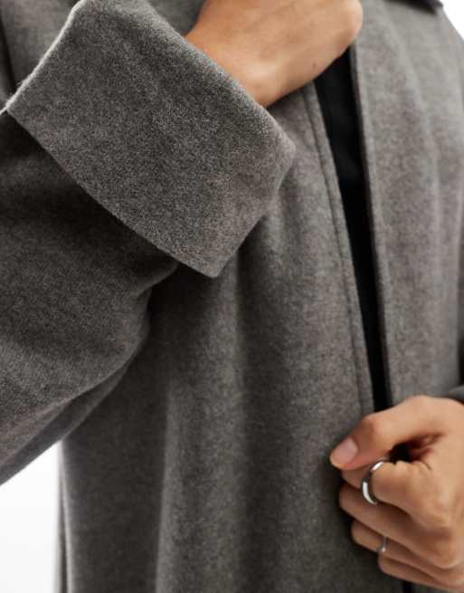 ASOS DESIGN - Superzacht vest met lange pasvorm in gemêleerd antraciet, 4 van 4