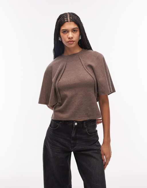 ASOS DESIGN - Superzachte cape-top in mokka, 3 van 4