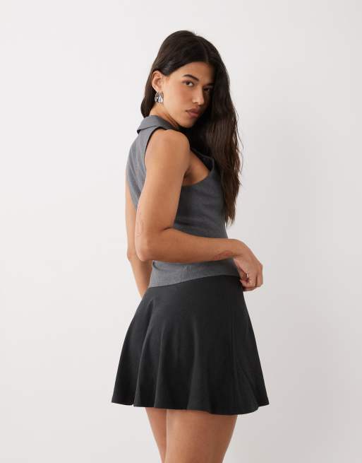 ASOS DESIGN superzachte minirok met cirkelvorm in zwart, 3 van 4