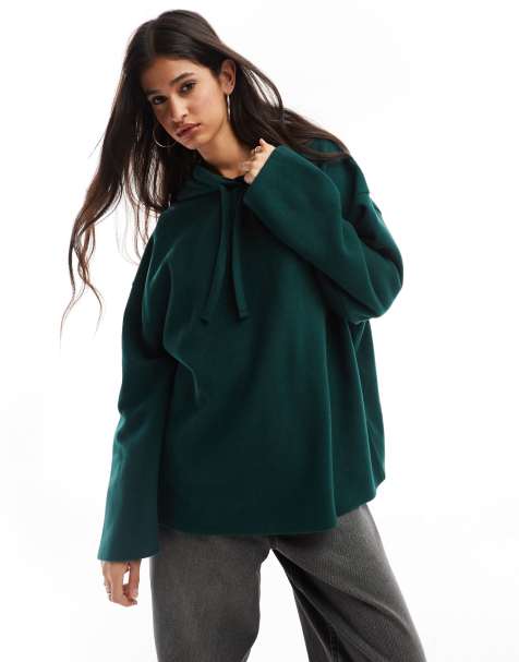 ASOS DESIGN - Superzachte oversized hoodie in donkergroen, deel van co-ord set - view 1