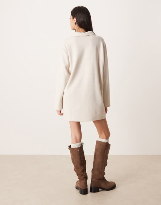 ASOS DESIGN - Superzachte rugbyjurk in crème, 2 van 4