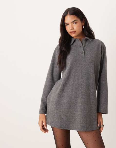 ASOS DESIGN - Superzachte rugbyjurk in grijs - view 1