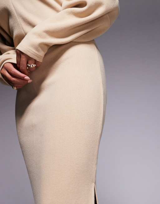 ASOS DESIGN - Superzachte ruimvallende maxi-jurk met V-hals in stone, 4 van 4