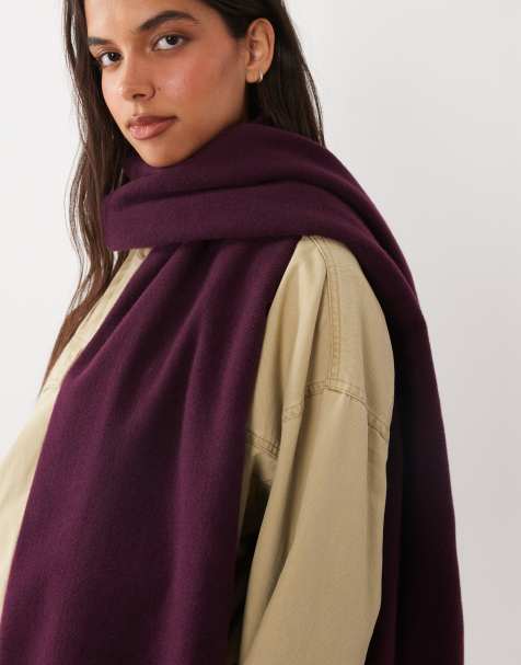 ASOS DESIGN superzachte sjaal in pruimkleur - view 1