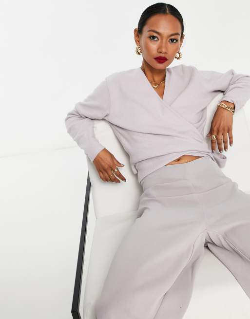 ASOS DESIGN - Superzachte wikkeltop in lila