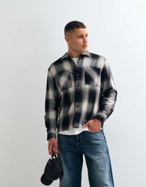 ASOS DESIGN - Surchemise à carreaux avec deux poches - Noir - view 1