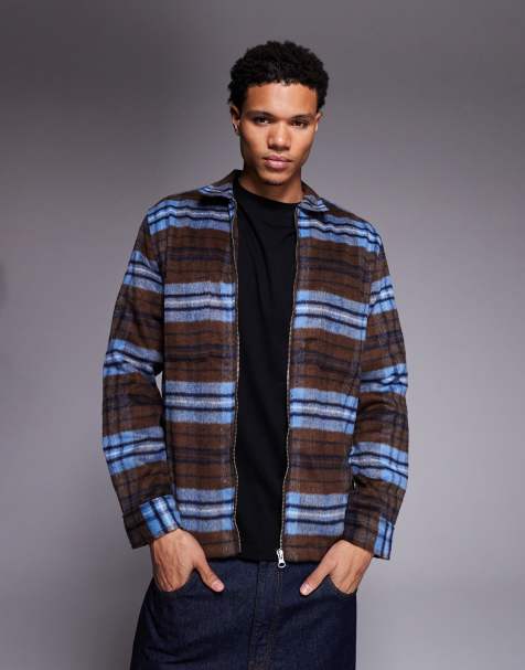 ASOS DESIGN - Surchemise à carreaux - Marron - view 1