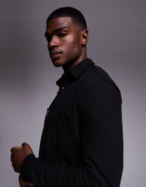 ASOS DESIGN - Surchemise à la texture brossée - Noir, 4 de 5