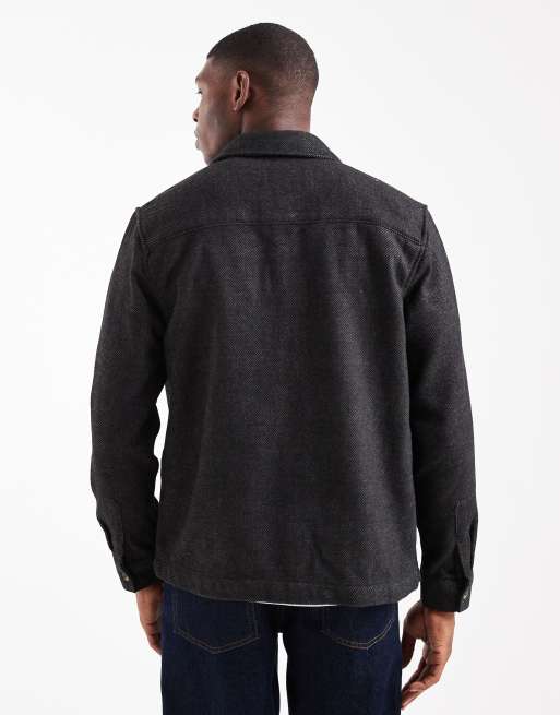 ASOS DESIGN - Surchemise aspect laine - Anthracite, 3 de 5
