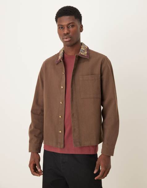 ASOS DESIGN - Surchemise avec col brodé - Marron - view 1