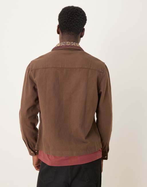 ASOS DESIGN - Surchemise avec col brodé - Marron, 3 de 5