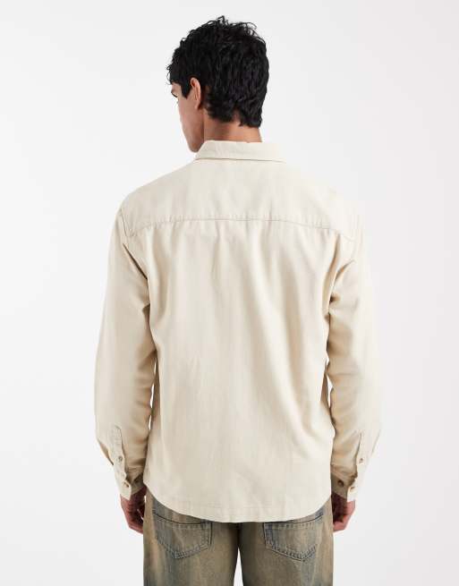 ASOS DESIGN - Surchemise avec écusson style workwear - Beige, 3 de 5